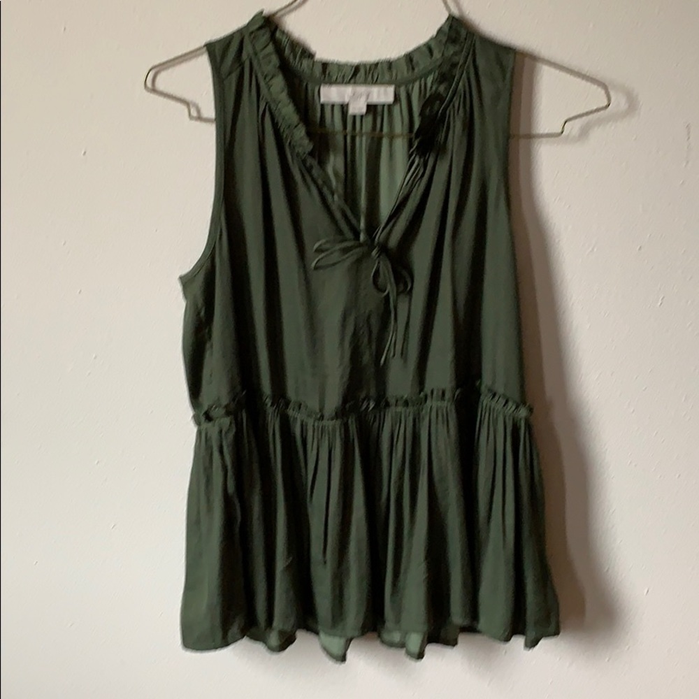 Sleeveless Army Green LOFT Top